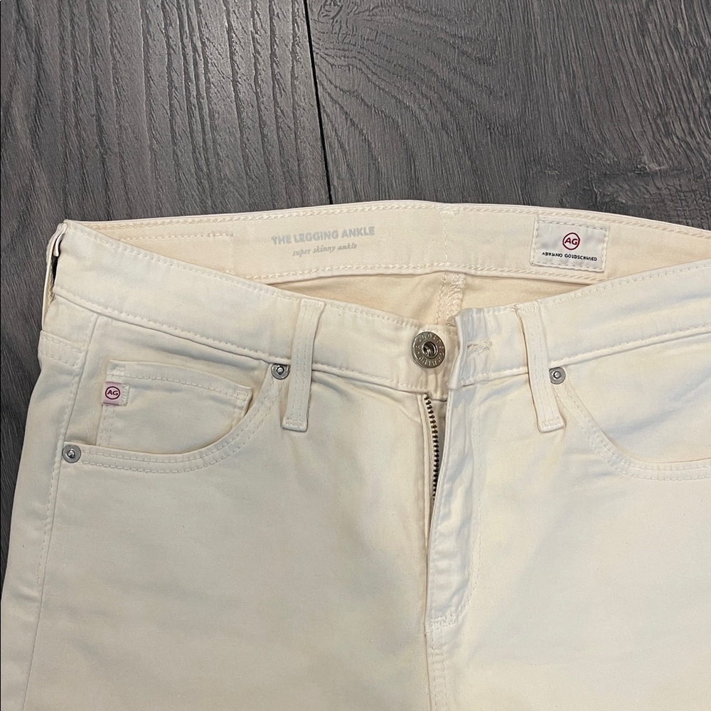 AG Adriano Goldschmied Cream Skinny Leather Pants - Picture 2 of 4